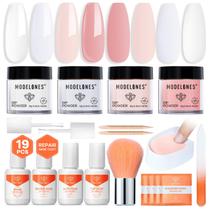Kit de unhas Dip Powder Modelones com 4 cores e acessórios Kit de unhas Dip Powder Modelones com 4 cores e acessórios