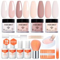 Kit de unhas Dip Powder Modelones com 4 cores nude pink glitter Kit de unhas Dip Powder Modelones com 4 cores nude pink glitter