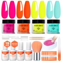 Kit de unhas Dip Powder Modelones, conjunto de 4 cores para primavera e verão Kit de unhas Dip Powder Modelones, conjunto de 4 cores para primavera e verão