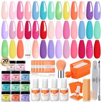 Kit de unhas Dip Powder Modelones Starter com 20 cores e mais ferramentas