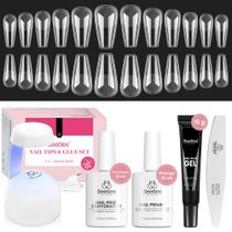 Kit de unhas em gel Beetles Medium Coffin com desidratador e primer