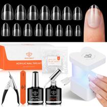 Kit de unhas em gel modelones de amêndoa com 510 unidades de unhas postiças e luz UV