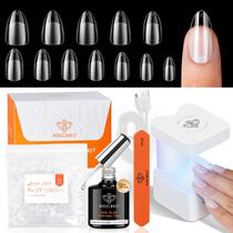 Kit de unhas em gel modelones de amêndoa média com 216 unidades de pontas de unhas