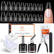 Kit de unhas em gel modelones Fake Nails Medium Caixão com 500 pontas