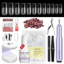 Kit de unhas em gel SAVILAND Gel Nail X com 500 pontas de unhas quadradas