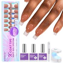 Kit de unhas French Tip btartboxnails XCOATTIPS Long Square Kit de unhas French Tip btartboxnails XCOATTIPS Long Square
