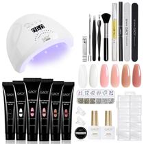 Kit de unhas GAOY Poly Gel com lâmpada UV 6 Builder Gel Extensi Kit de unhas GAOY Poly Gel com lâmpada UV 6 Builder Gel Extensi