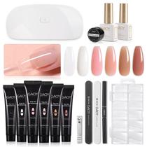 Kit de unhas GAOY Poly Gel com U V Light Starter 6 cores 450 ml Kit de unhas GAOY Poly Gel com U V Light Starter 6 cores 450 ml