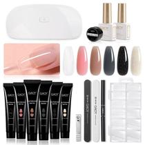Kit de unhas GAOY Poly Gel com U V Light Starter 6 cores nude Kit de unhas GAOY Poly Gel com U V Light Starter 6 cores nude