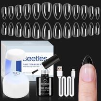 Kit de unhas, gel para besouros, 504 unidades de amêndoa curta com cola 9 em 1