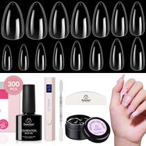 Kit de unhas Kit de unhas de gel para besouros com 300 unidades de pontas de unhas de amêndoa