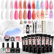 Kit de Unhas Morovan Poly Gel Starter 8 Unidades com Lâmpada UV 48W