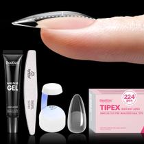 Kit de unhas para besouros Tipex Gel Medium Ammond Nail Tips 224 unidades