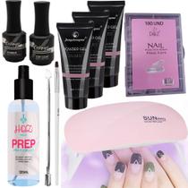 Kit de unhas polygel completo mini cabine espatula e pincel iniciante - Kalon Nails