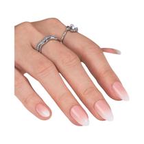 Kit De Unhas Postiças Curtas Quadradas Em Gradiente Branco Rosado Com 24 Peças, Lixa De Unha E