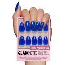 Kit de unhas Press On Nails Glamnetic Cobalt Blue Short Almond 30