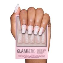 Kit de unhas Press On Nails Glamnetic Lace Blush 30 com cola