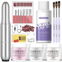 Kit de unhas SAVILAND Acrílico com broca para iniciantes branco e rosa
