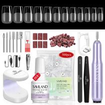 Kit de unhas SAVILAND Gel Nail X com furadeira de unhas 500 pontas de unhas