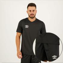 Kit de Uniforme Umbro Striker Premium Preto e Branco