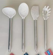 Kit de utensílios 4pçs em silicone DUO, Concha, Colher, Espátula e Pegador de Massa