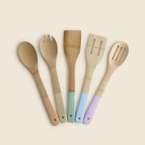 Kit de Utensílios Colorido Bambu c/5 peças - ACASA