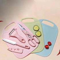 Kit de Utensílios de Cozinha 5 Peças - Faca Tesoura Descascador Tábua Culinária Inox Kit de Utensílios de Cozinha 5 Peças - Faca Tesoura Descascador Tábua Culinária Inox