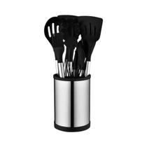 Kit De Utensílios De Cozinha Em Silicone Com 12 Peças, Espátula E Colher De Aço Inoxidável - AJOYOUS