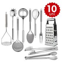 Kit de Utensílios de Cozinha Inox 15 Peças Completo Resistente Funcional Kit de Utensílios de Cozinha Inox 15 Peças Completo Resistente Funcional