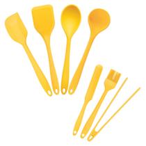 Kit de Utensílios de Silicone Amarelo Oikos 7 Peças