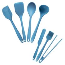 Kit de utensílios de silicone azul oikos 7 peças