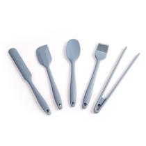 Kit de Utensílios de Silicone com 5 Peças Azul - Oikos Kit de Utensílios de Silicone com 5 Peças Azul - Oikos