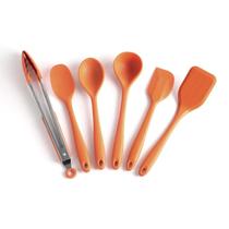 Kit De Utensílios De Silicone Com 6 Peças Laranja - Oikos