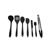 Kit De Utensílios De Silicone Com 7 Peças Preto - Oikos