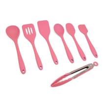 Kit De Utensílios De Silicone Com 7 Peças Rosa - Oikos