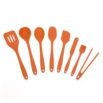 Kit de Utensílios de Silicone com 8 Peças Laranja - Oikos