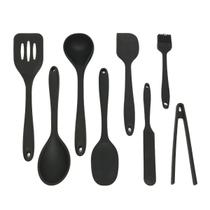 Kit de Utensílios de Silicone com 8 Peças Preto - Oikos