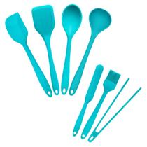 Kit de utensílios de silicone verde oikos 7 peças