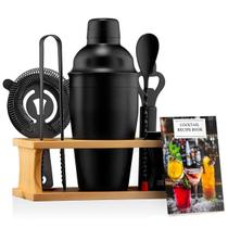 Kit de Utensílios para Bar e Coqueteleira Preto Fosco com Suporte Vitino Obsidian Kit de Utensílios para Bar e Coqueteleira Preto Fosco com Suporte Vitino Obsidian