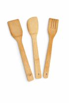 Kit de Utensílios para Cozinha em Bambu 3 Peças Ecológica Durável