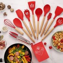 KIT de Utensílios Para Cozinha em Silicone e Bambu 12 Peças novo 2024