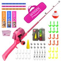Kit de vara de pesca telescópica infantil WIDDEN com molinete Kit de vara de pesca telescópica infantil WIDDEN com molinete