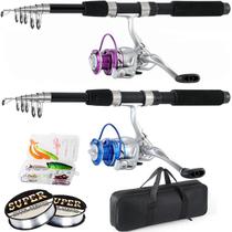 Kit de vara de pesca telescópica Tripquips 2,1 m Kit de vara de pesca telescópica Tripquips 2,1 m