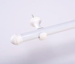 Kit De Varão 3m Simples Com Ponteiras De 28mm Grosso Branco