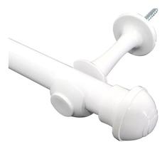 Kit De Varão 3m Simples Com Ponteiras De 28mm Grosso Branco