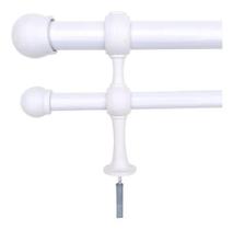 Kit De Varão para Cortina 2m Duplo De 28mm E 19mm Branco Kit De Varão para Cortina 2m Duplo De 28mm E 19mm Branco