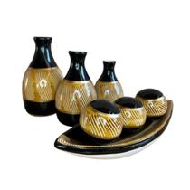 Kit de Vasos Decorativo Cerâmica Enfeite de Sala Estante Mesa Rack - LGP