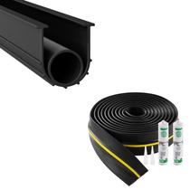Kit de vedações de soleira e inferior para portas de garagem VEVOR 16m preto Kit de vedações de soleira e inferior para portas de garagem VEVOR 16m preto