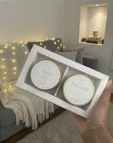 Kit de Velas Aromáticas - Felicidade e Saúde - Pêssego com Champanhe e Laranja & Cedro