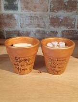 Kit de VELAS artesanais com mensagens AFETIVAS, aroma canela sofisticada, vegana, manteiga de coco